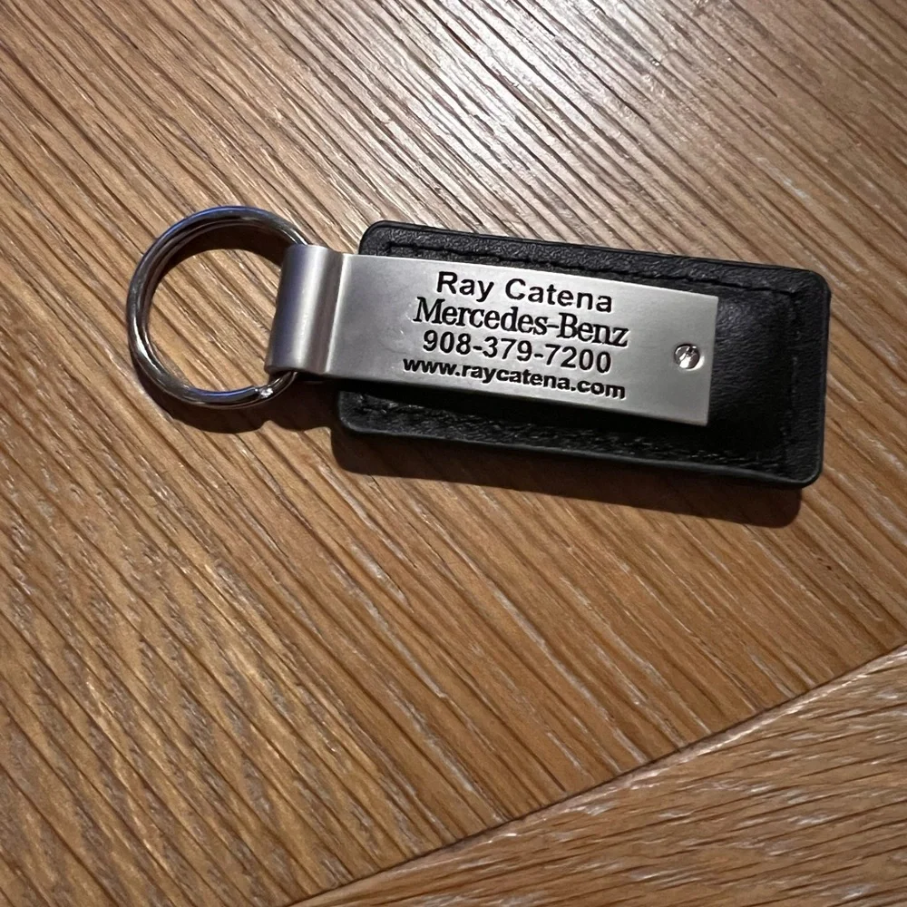 Mercedes Benz Black Leather Keychain